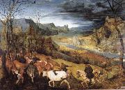 BRUEGEL, Pieter the Elder Return of the Herd Sweden oil painting artist